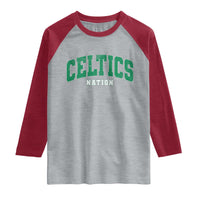Celtic Nation Raglan Shirt Sports Varsity Aesthetic Letters Cap