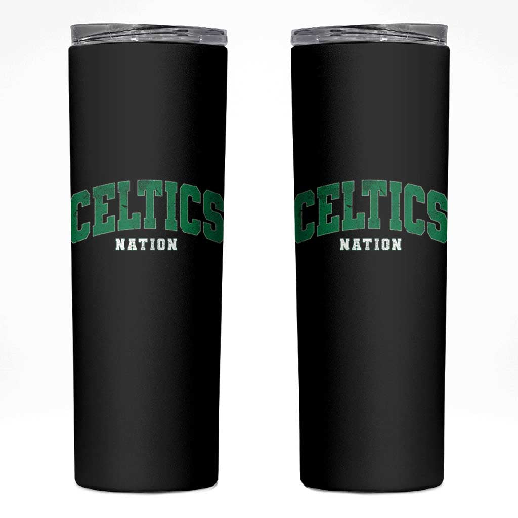 Celtic Nation Skinny Tumbler Sports Varsity Aesthetic Letters Cap