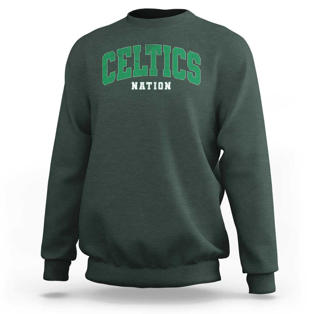Celtic Nation Sweatshirt Sports Varsity Aesthetic Letters Cap