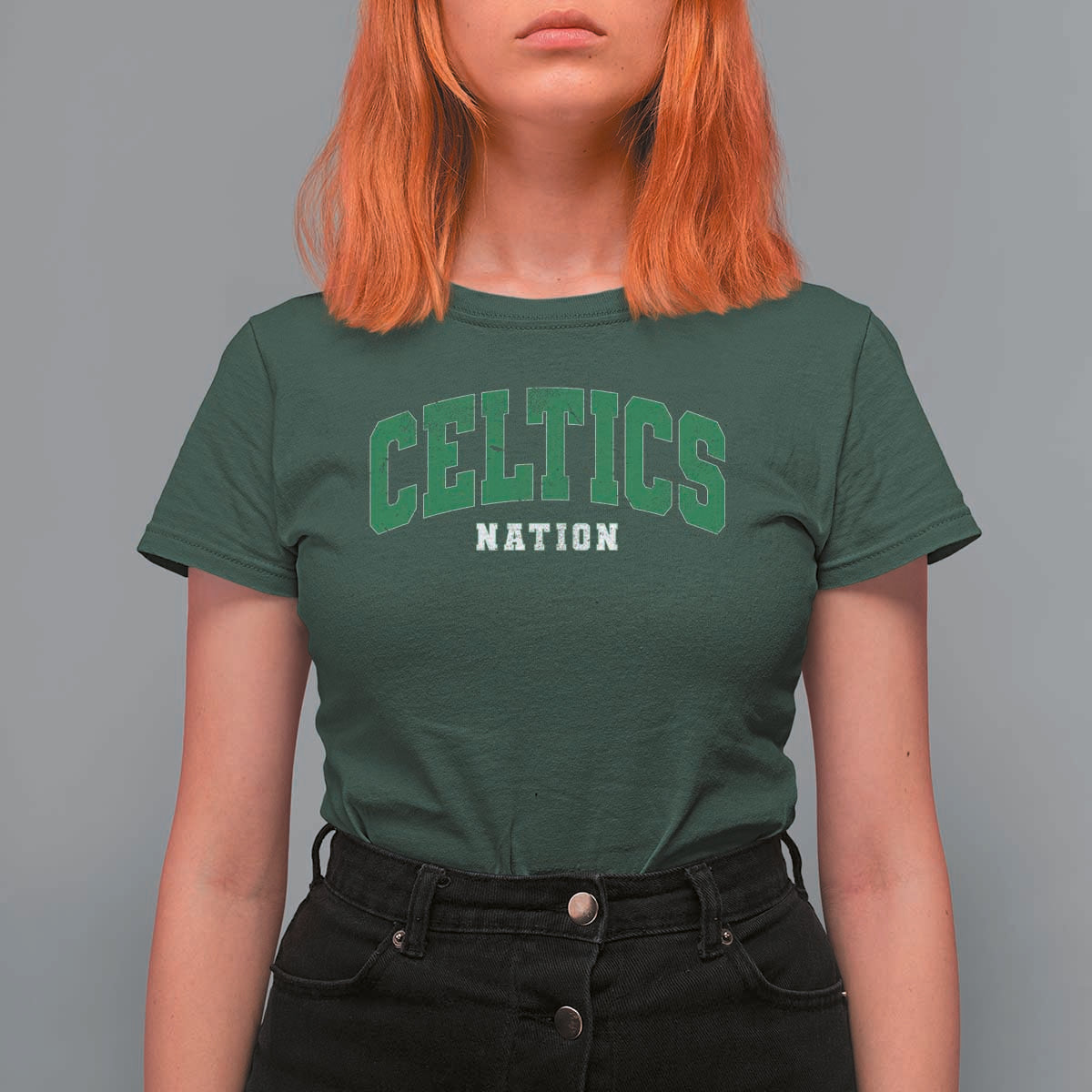 Celtic Nation T Shirt For Women Sports Varsity Aesthetic Letters Cap