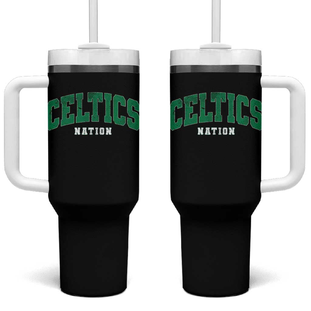 Celtic Nation Tumbler With Handle Sports Varsity Aesthetic Letters Cap