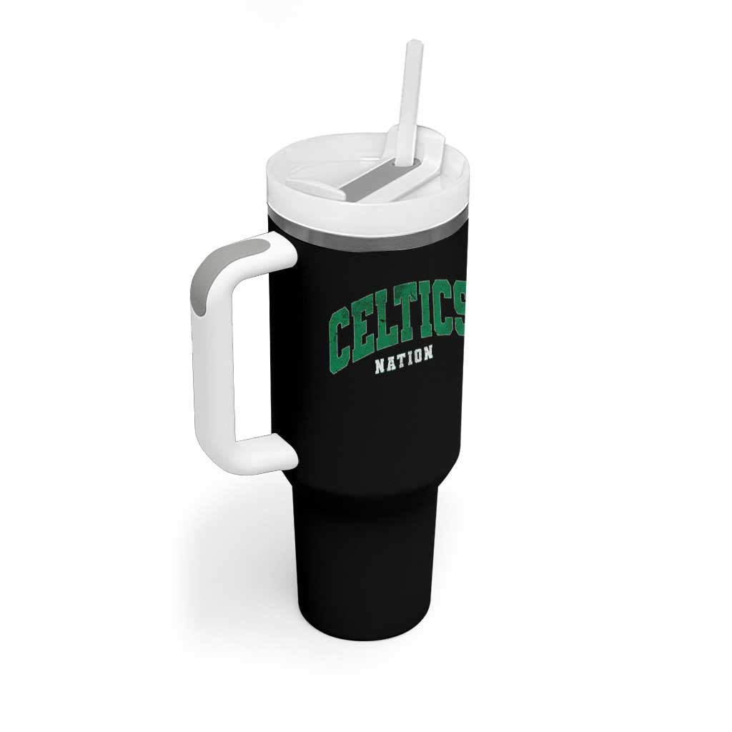 Celtic Nation Tumbler With Handle Sports Varsity Aesthetic Letters Cap
