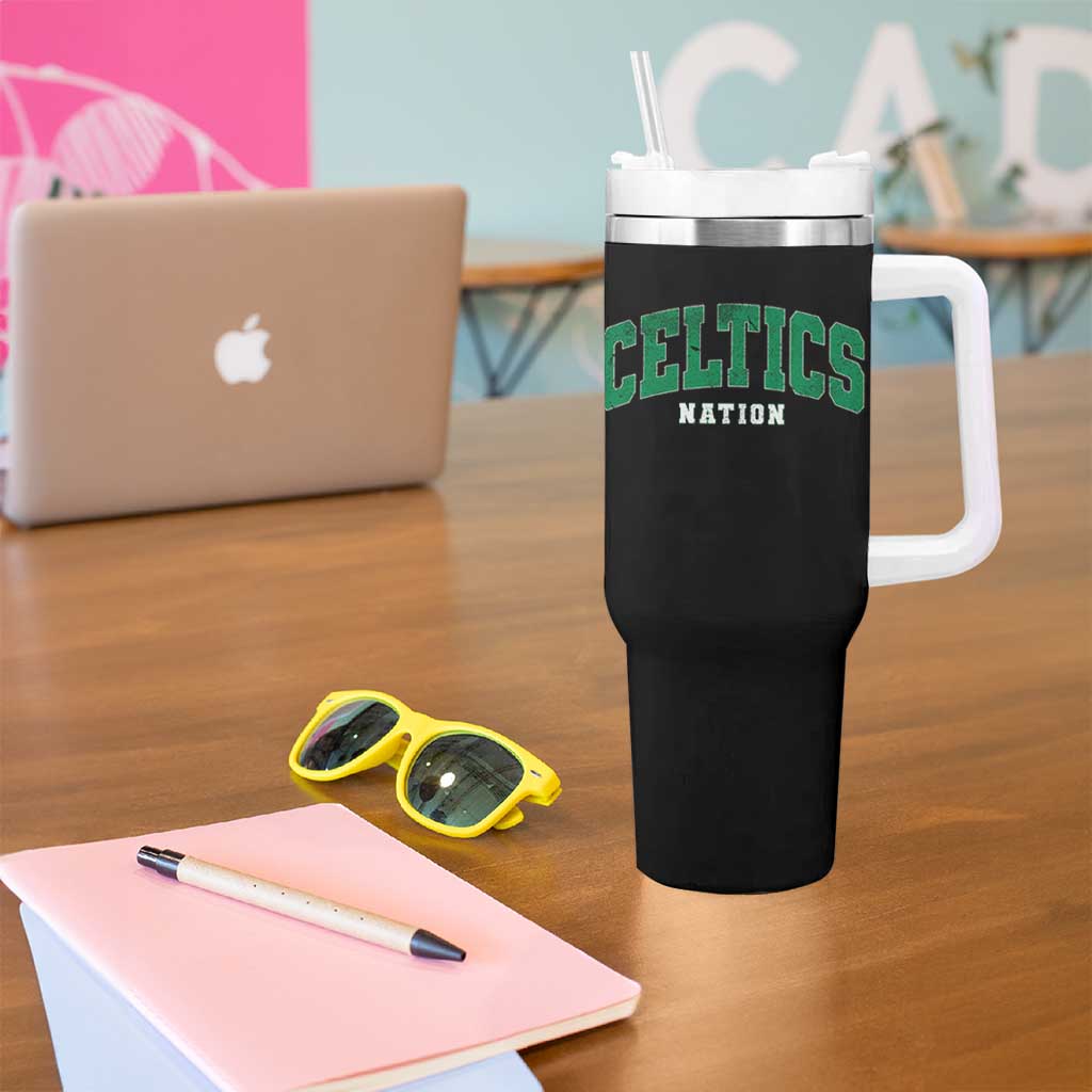 Celtic Nation Tumbler With Handle Sports Varsity Aesthetic Letters Cap