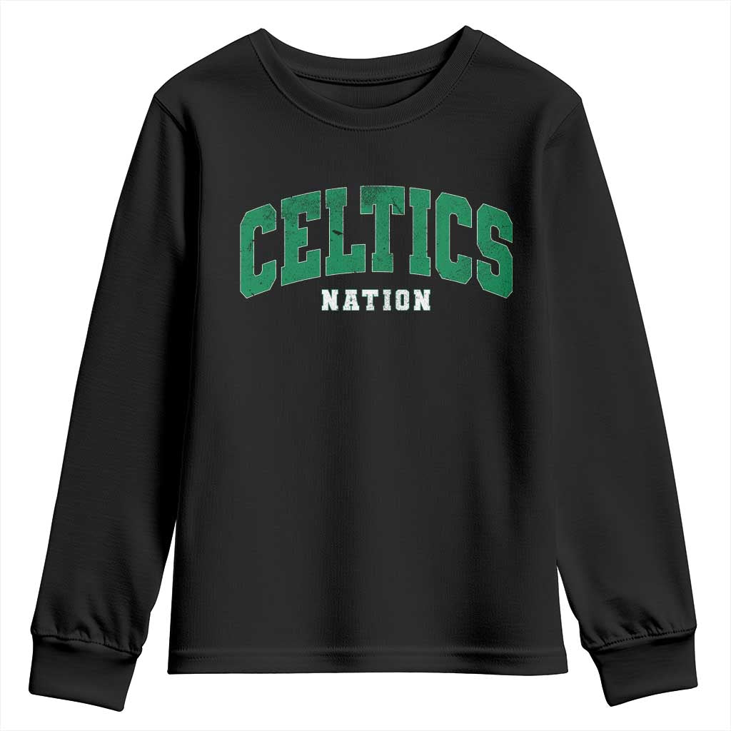 Celtic Nation Youth Sweatshirt Sports Varsity Aesthetic Letters Cap