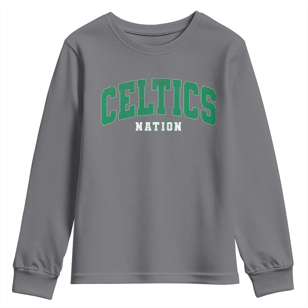 Celtic Nation Youth Sweatshirt Sports Varsity Aesthetic Letters Cap