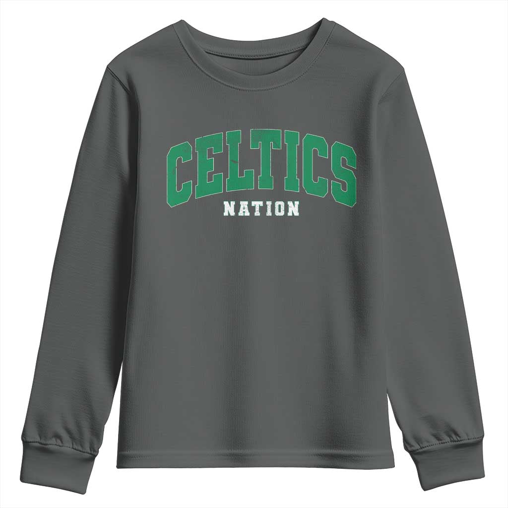 Celtic Nation Youth Sweatshirt Sports Varsity Aesthetic Letters Cap