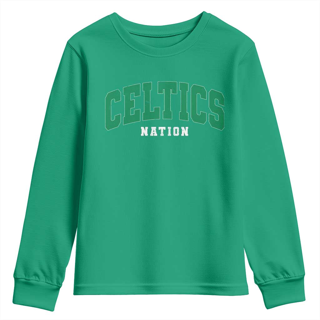Celtic Nation Youth Sweatshirt Sports Varsity Aesthetic Letters Cap
