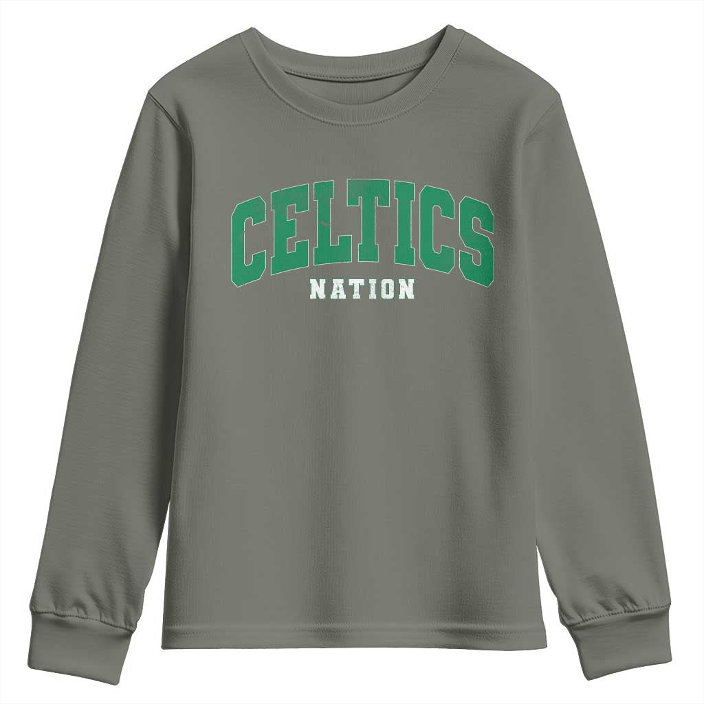 Celtic Nation Youth Sweatshirt Sports Varsity Aesthetic Letters Cap