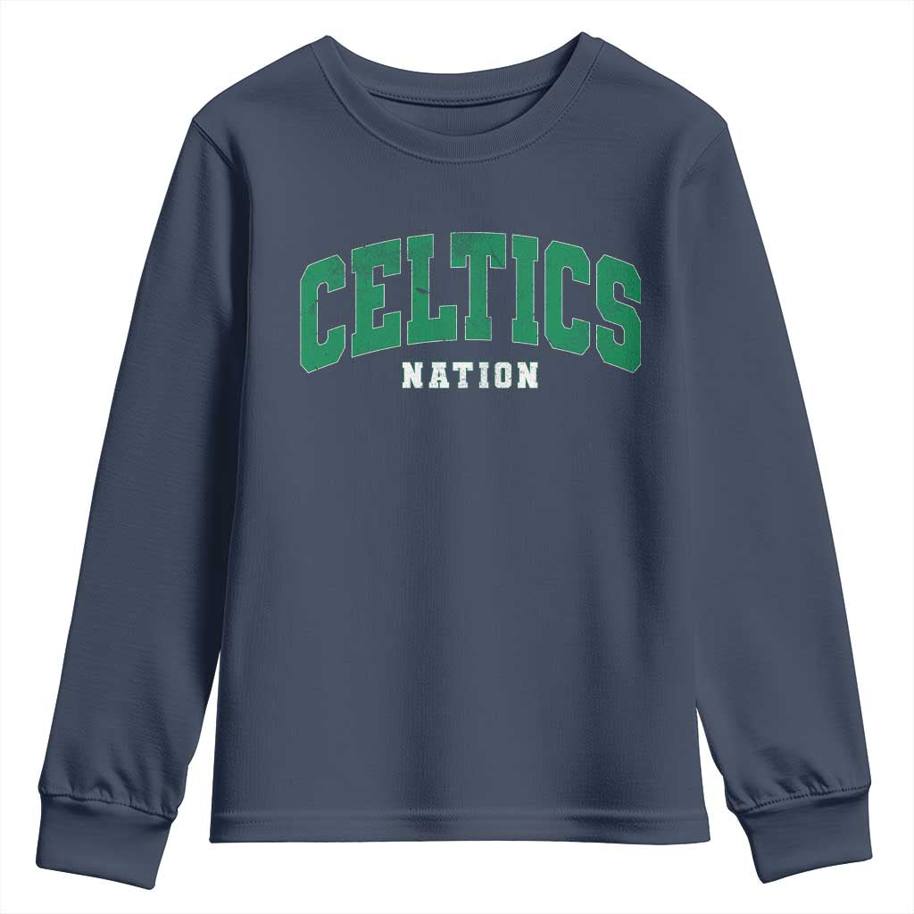 Celtic Nation Youth Sweatshirt Sports Varsity Aesthetic Letters Cap