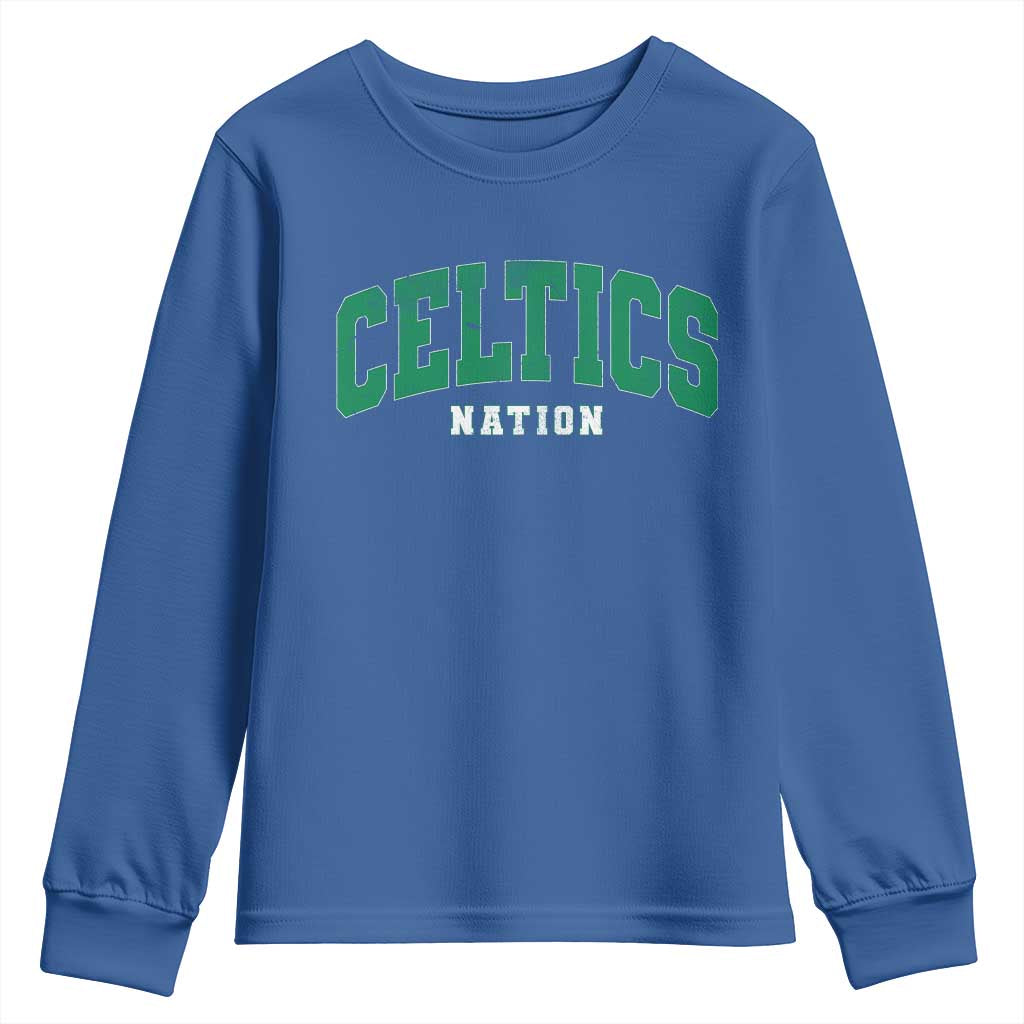 Celtic Nation Youth Sweatshirt Sports Varsity Aesthetic Letters Cap