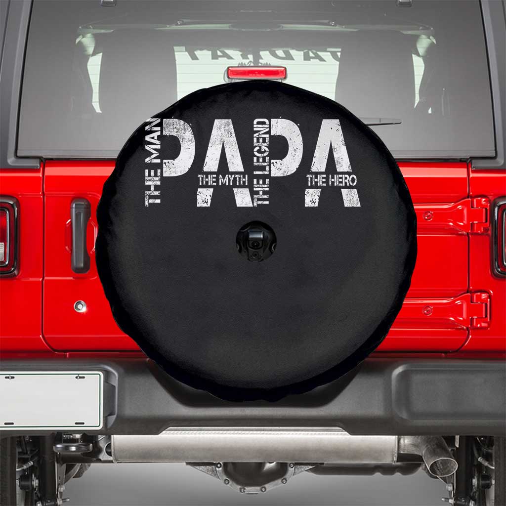 Papa The Man The Myth The Legend The Hero Spare Tire Cover Fathers Day Gift