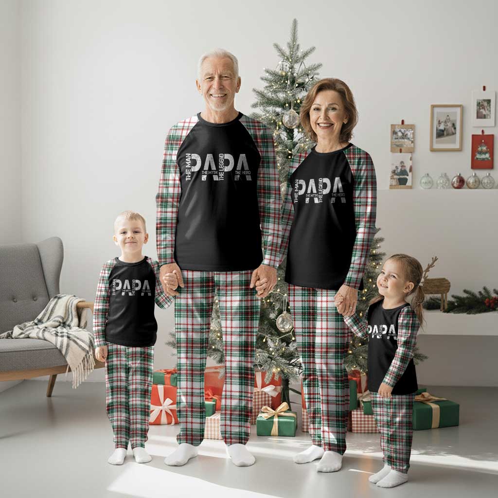 Papa The Man The Myth The Legend The Hero Plaid Pajama Set Fathers Day Gift