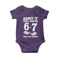 Admit It You'll Miss Me 67 Times This Summer Baby Onesie Funny Last Day of School Six Seven Meme