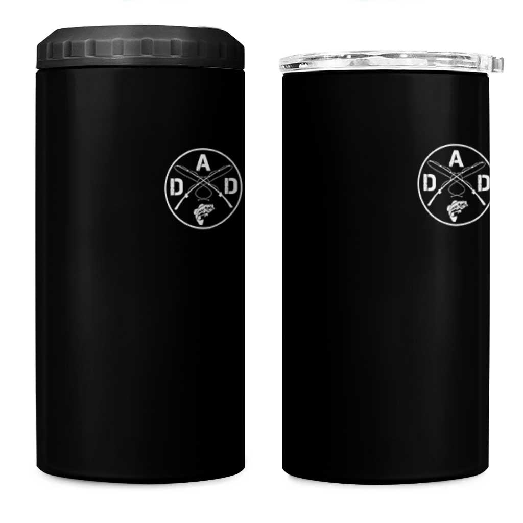 Fishing Dad 4 in 1 Can Cooler Tumbler Fisherman Fish Lover Father's Day Gift