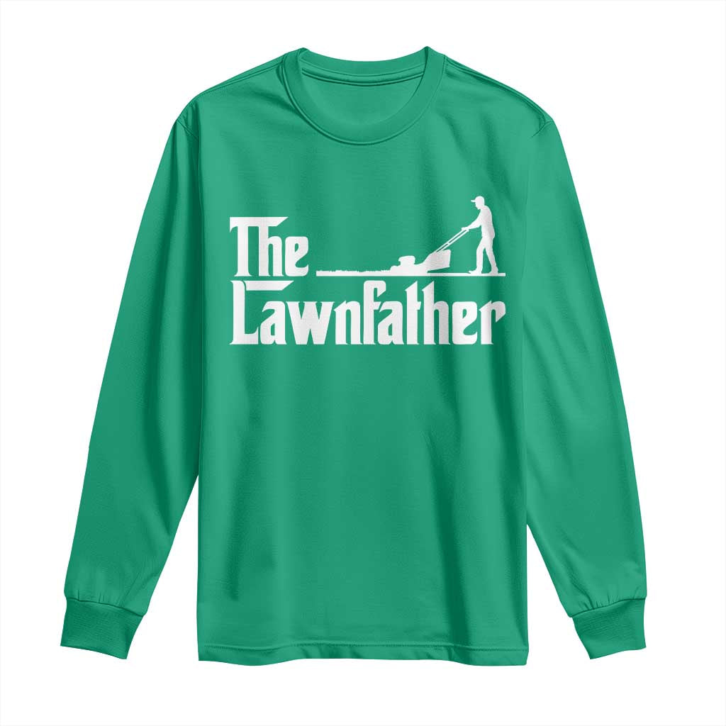 The Lawnfather Long Sleeve Shirt Lawn Mowing Dad Gardening Fathers Day