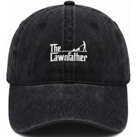 The Lawnfather Washed Cotton Baseball Cap Lawn Mowing Dad Gardening Fathers Day