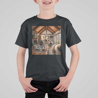 Cat Selfie with Man Funny Cat Dad T Shirt For Kid