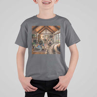 Cat Selfie with Man Funny Cat Dad T Shirt For Kid