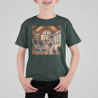 Cat Selfie with Man Funny Cat Dad T Shirt For Kid