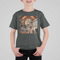Cat Selfie with Man Funny Cat Dad T Shirt For Kid