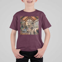 Cat Selfie with Man Funny Cat Dad T Shirt For Kid