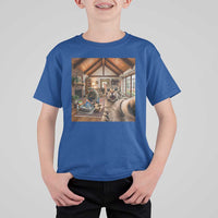 Cat Selfie with Man Funny Cat Dad T Shirt For Kid