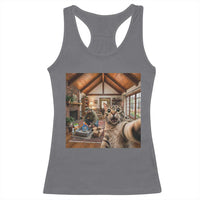 Cat Selfie with Man Funny Cat Dad Racerback Tank Top