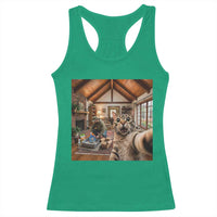 Cat Selfie with Man Funny Cat Dad Racerback Tank Top