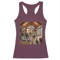 Cat Selfie with Man Funny Cat Dad Racerback Tank Top