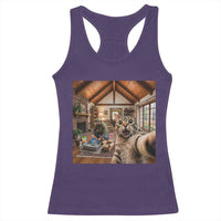 Cat Selfie with Man Funny Cat Dad Racerback Tank Top