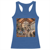 Cat Selfie with Man Funny Cat Dad Racerback Tank Top