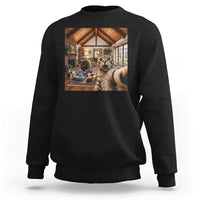 Cat Selfie with Man Funny Cat Dad Sweatshirt