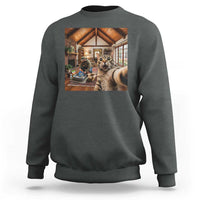 Cat Selfie with Man Funny Cat Dad Sweatshirt