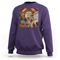Cat Selfie with Man Funny Cat Dad Sweatshirt
