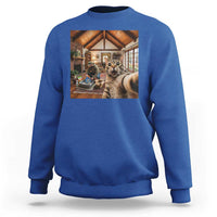 Cat Selfie with Man Funny Cat Dad Sweatshirt