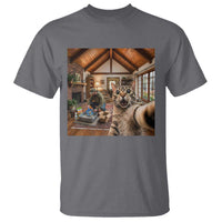 Cat Selfie with Man Funny Cat Dad T Shirt