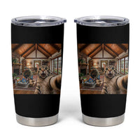 Cat Selfie with Man Funny Cat Dad Tumbler Cup