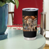 Cat Selfie with Man Funny Cat Dad Tumbler Cup