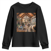 Cat Selfie with Man Funny Cat Dad Youth Sweatshirt