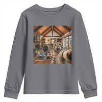 Cat Selfie with Man Funny Cat Dad Youth Sweatshirt