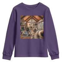 Cat Selfie with Man Funny Cat Dad Youth Sweatshirt