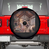 Cat Selfie with Woman Funny Cat Mom Spare Tire Cover