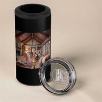 Cat Selfie with Woman Funny Cat Mom 4 in 1 Can Cooler Tumbler