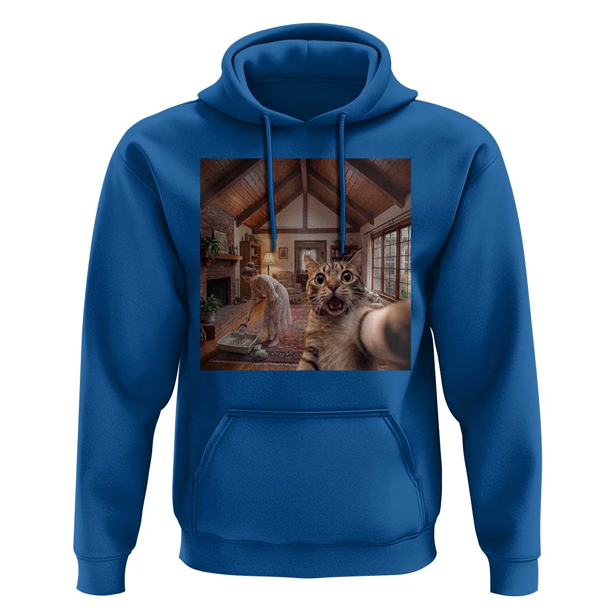 Cat Selfie with Woman Funny Cat Mom Hoodie