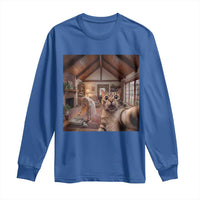 Cat Selfie with Woman Funny Cat Mom Long Sleeve Shirt