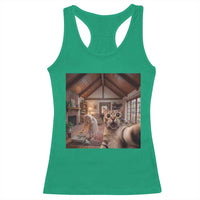 Cat Selfie with Woman Funny Cat Mom Racerback Tank Top