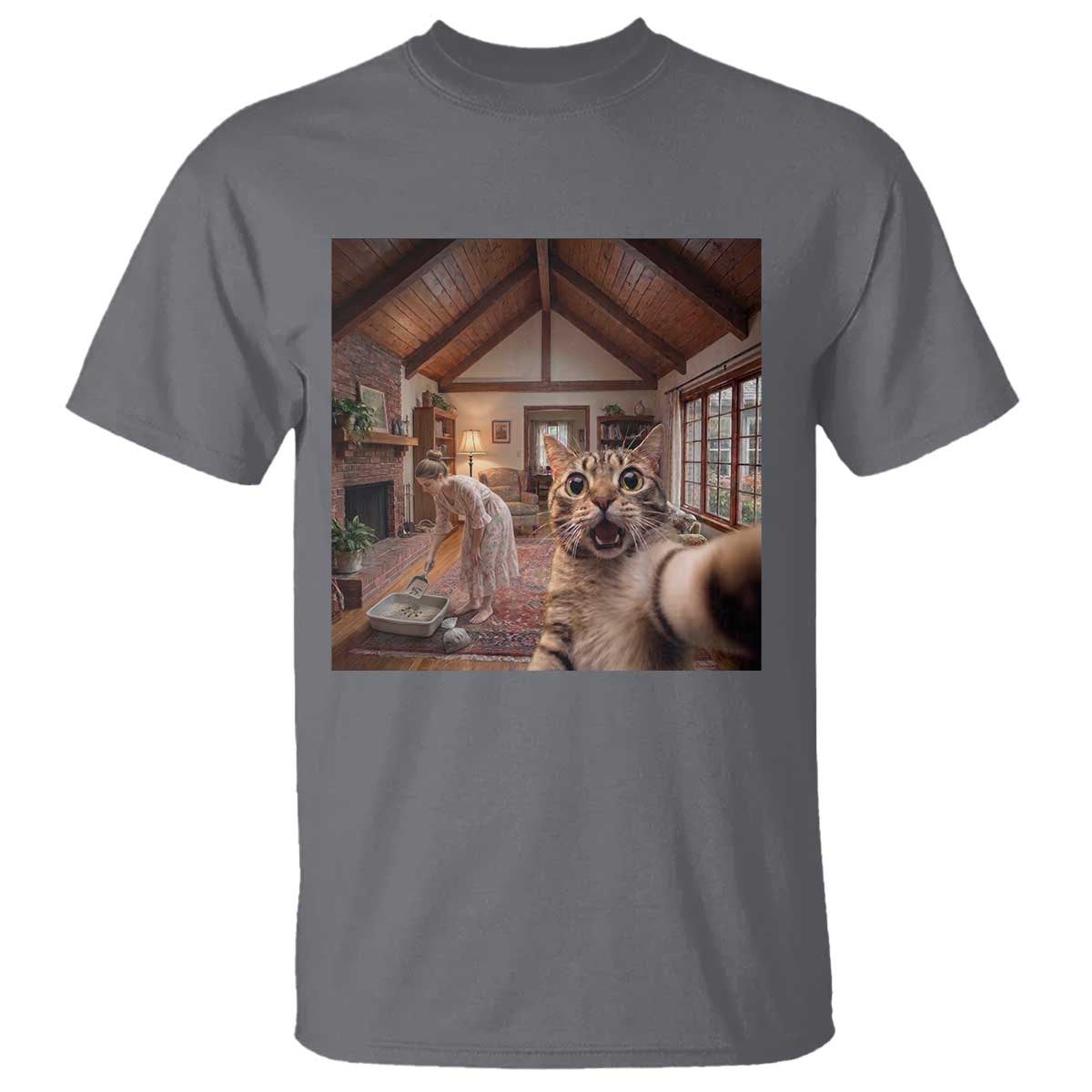Cat Selfie with Woman Funny Cat Mom T Shirt
