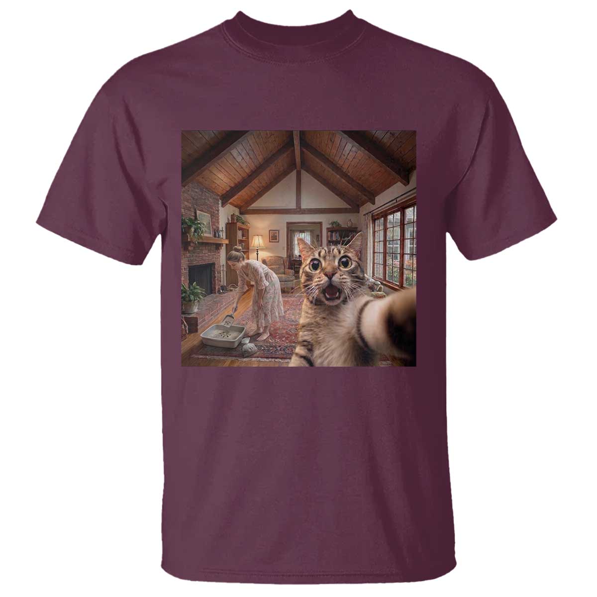 Cat Selfie with Woman Funny Cat Mom T Shirt