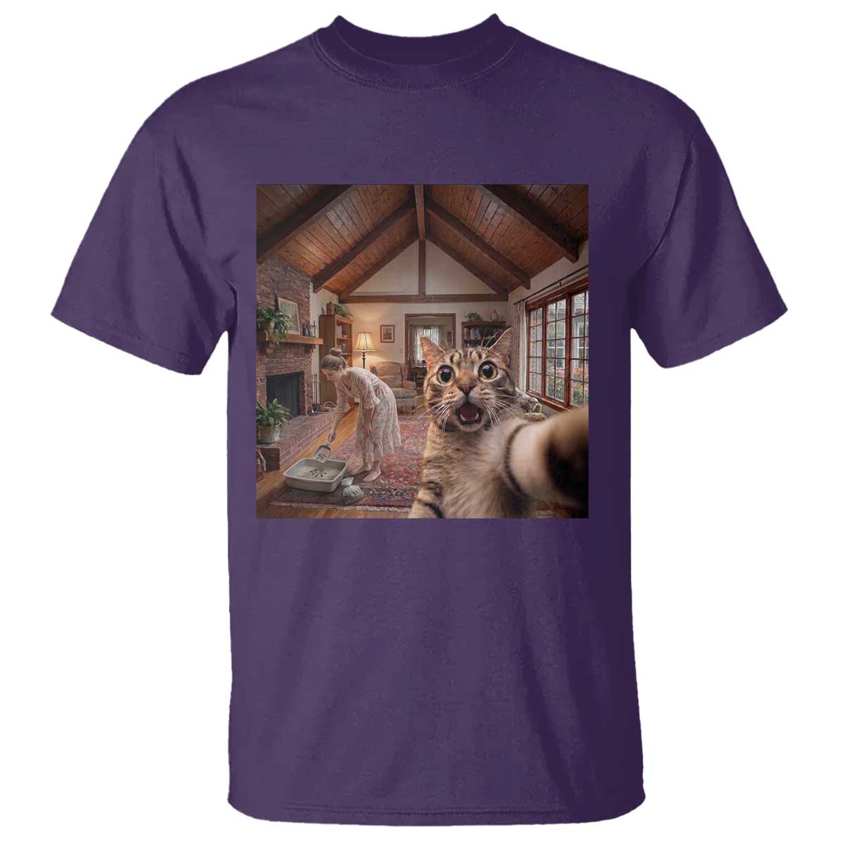 Cat Selfie with Woman Funny Cat Mom T Shirt