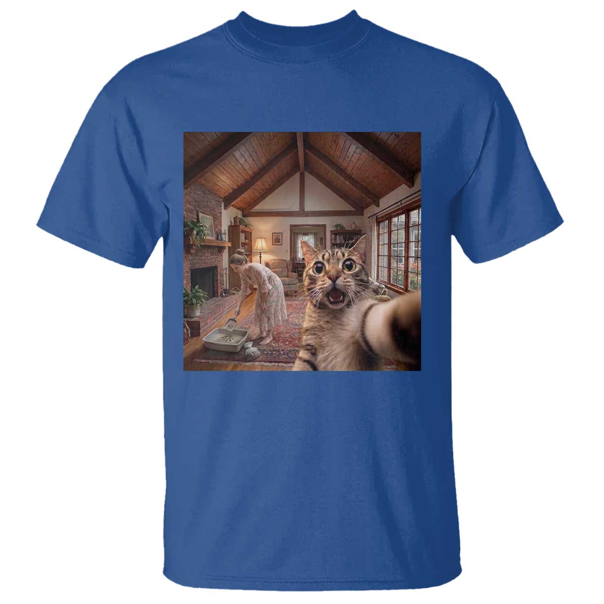 Cat Selfie with Woman Funny Cat Mom T Shirt